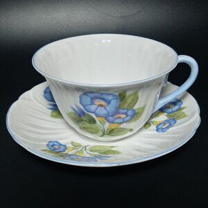Shelley Morning Glory Oleander Bone China Cup Saucer Set Floral Design England
